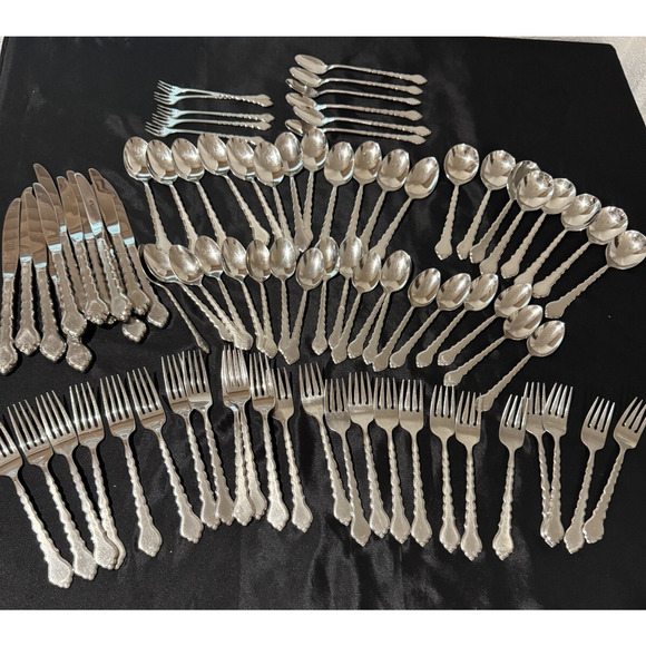 Oneida Community Stainless CELLO Flatware Set Betty Crocker 107 Pcs with Serving - Picture 1 of 14